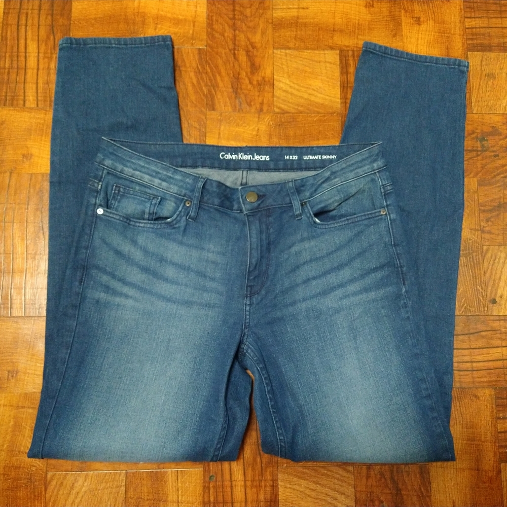 Calvin Klein Blue Jeans Ultimate Skinny Women's Size 14